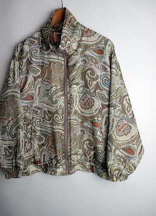 Шелковый бомбер vintage 90-s evr pure silk bomber jacket