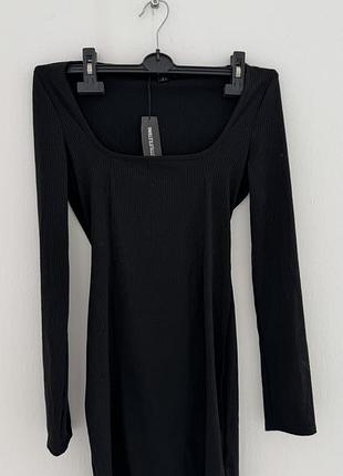 Сукня чорна міні в рубчик prettylittlething нова | 34 розмір