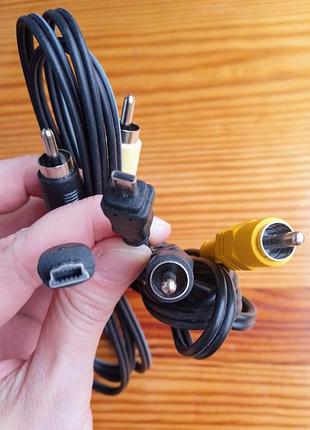Кабель мультимедийный тюльпан 2 разъема круглый штекер на мини юсб mini usb и микроразъем