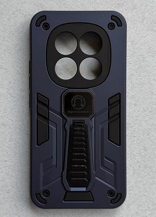 Poco m8 pro чехол armor magnetic blue противоударный, синий, матовый пластик с ножкой подставкой