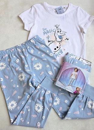 Детская пижама летняя disney frozen 122-128 см для девочек