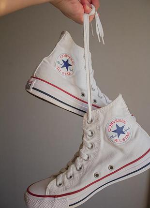 Класичні високі білі кеди converse chuck taylor all star