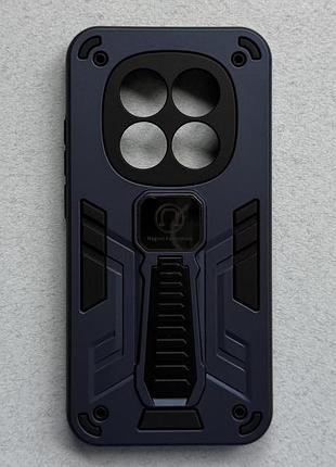 Xiaomi redmi note 15 pro 5g чехол armor magnetic blue противоударный, синий, матовый пластик с ножкой подставкой