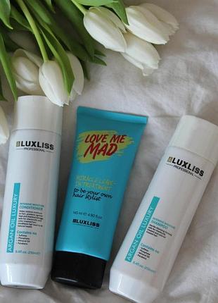Набор luxliss argan oil luxury: шампунь 250 мл + кондиционер 250 мл + крем 10в1 145 мл