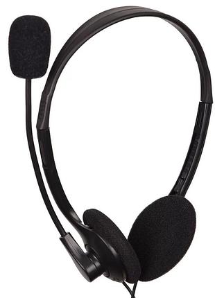 Наушники гарнитура gembird mhs-123 black, ведущие, с микрофоном
