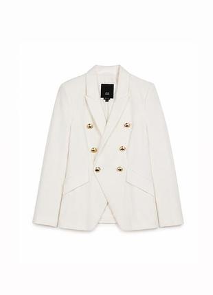 Білий класичний піджак river island 🤍 стиль old money розмір xs-s