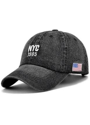 Кепка-бейсболка джинсова nyc ( чорна)