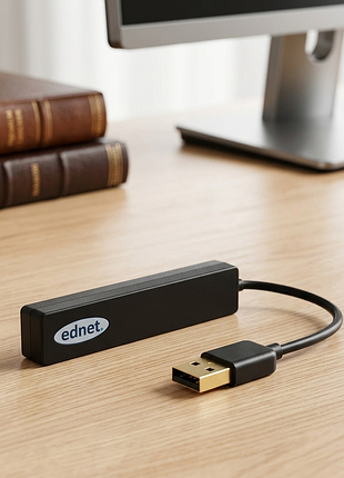 Концентратор ednet 4 порта, usb 2.0, black