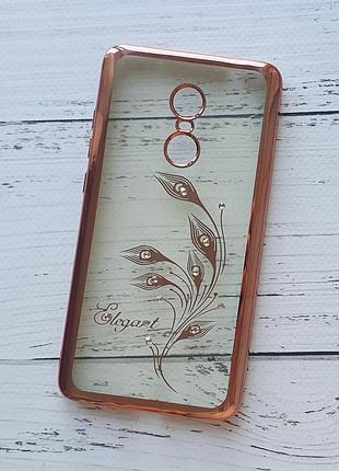 Чохол для xiaomi redmi note 4x (snapdragon) силіконовий, прозорий, рожевий