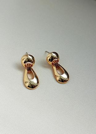 Винтажные серьги, золотистые, модные, винтаж