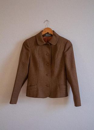 Элегантный шерстяной винтажный жакет alexon sportset (made in горизонтально. britain)