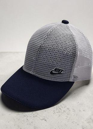 Бейсболка кепка сетка сине-белая «nike » размер 56-58
