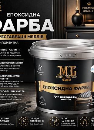 \епоксидна фарба для меблів mg 4.5 кг чорна plastall™ | глянцеве покриття для меблів, кухні, мдф та дерева