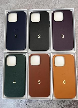 Чехол leather case magsafe + animation full size iphone 14 pro / umber / кожаный чехол для айфон / анимація