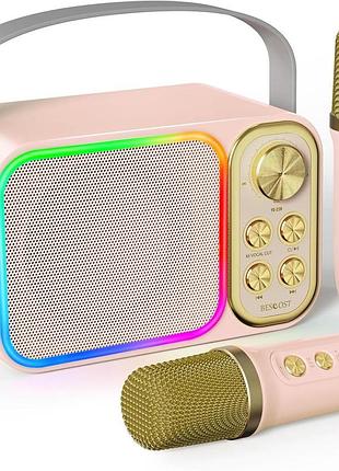 Караоке колонка bescost ys-228 портативная bluetooth с 2 микрофонами