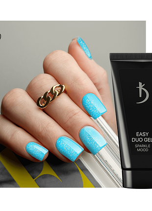 Акрил-гель kodi easy duo gel sparkle mood 30 мл №10 (блакитний голографік)  20116156