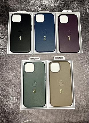 Чехол leather case magsafe + animation full size iphone 15 / taupe / кожаный чехол для айфон / анимация
