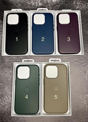 Чехол leather case magsafe + animation full size iphone 15 pro / mulberry / кожаный чехол для айфон / анимация
