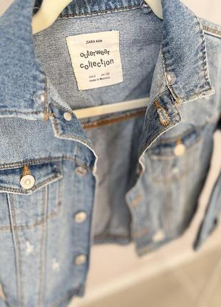 Класична брендова джинсова куртка zara kids, розмір 8 років (128 см)