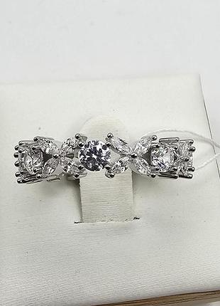 Кольцо серебряное с кубическим цирконием "дорожка" 17 2,98 г