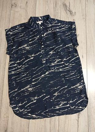 Легкая летняя женская блуза gap с абстрактным принтом (popover blouse), размер s.