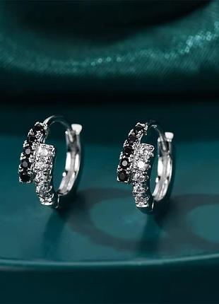 Сережки мініатюрні камінці нержавіюча сталь stainless steel