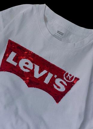 Футболка levi's лого пайетки
