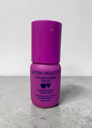 Сироватка сонцезахисний крем для обличчя ultra violette future screen spf 50 modern mineral skinscreen, 15 мл