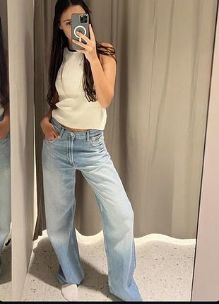 Джинси zara 34 розмір прямі середня посадка
