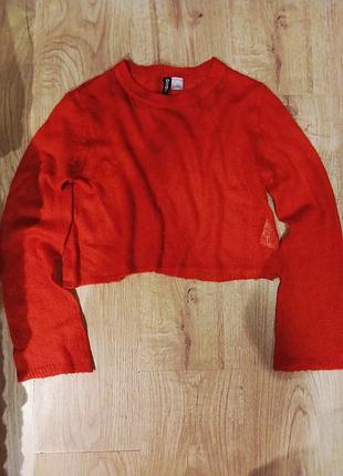 🔥 h&amp;m divided красный укороченный джемпер 🔥 6