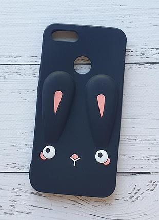 Чохол для xiaomi mi a1, xiaomi mi 5x силіконовий, чорний, 3d rabbit