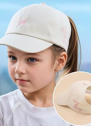 Детская кепка-бейсболка под высокий хвост (52-54 см), возраст 8-14 лет