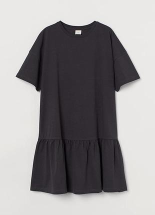 Трикотажное платье-футболка h&amp;m хлопок р. l