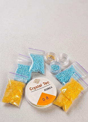Бисер + силиконовая резинка crystal tec 0.8