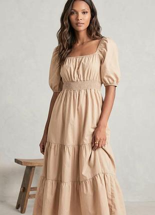 Стильное длинное ярусное платье из хлопка river island