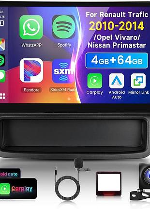 Vechtel - штатная магнитола для vivaro/trafic/primastar 2010-2014, еран 10.1, 4/64 гб, android 15, carplay, wi-fi, bluetooth, gps