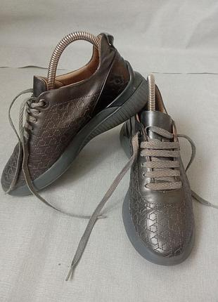 Женские кроссовки geox respira р.36 (стелька 24 см), кожа, металлик, маломерки
