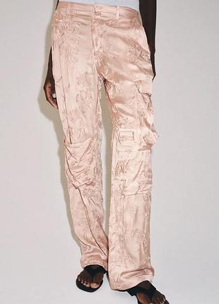 Брюки карго zw collection с вышивкой