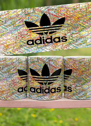 Керамическая чашка кружка с принтом adidas | адидас 330мл 192701)