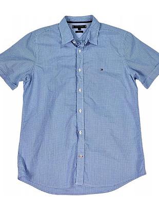 Чоловіча сорочка tommy hilfiger slim fit з коротким рукавом (l)
