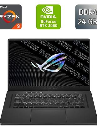 Ігровий ноутбук asus rog zephyrus ga503q / 15.6" (2560x1440) ips / amd ryzen 9 5900hs (8 (16) ядер по 3.0 - 4.6 ghz) / 24 gb ddr4