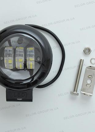 Фара-led круг 45w (15w*3) 10-30v ø 115*60mm ближнє/flood лінзована premium+дхо 89bb-45w
