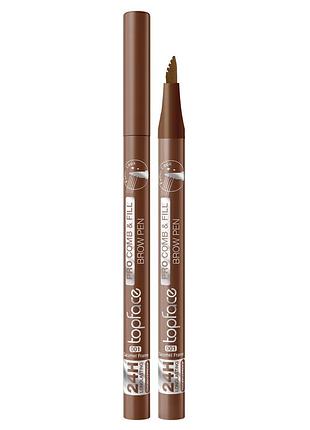 001 маркер для бровей topface pro comb & fill brow pen caramel frame (светло-коричневый)- pt620 1 мл