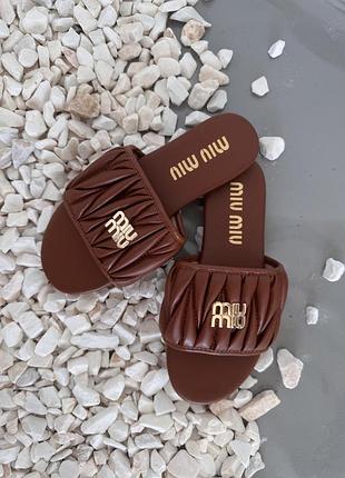 Miu miu matelassé nappa ginger slides (9) 🧡