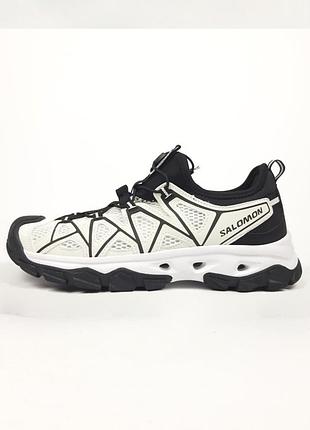 Кросівки чоловічі salomon xt-quest білі з чорним літні демісезонні весна-літо-осінь текстиль сітка розмір 41-45 нові 11778