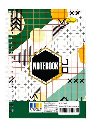 Блокнот для записей geometric ап-1708-5 а5, 80 листов, пружина сбоку