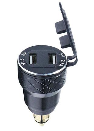 Двопортовий usb-адаптер для прикурювача мотоцикла 5 в 2.1 а