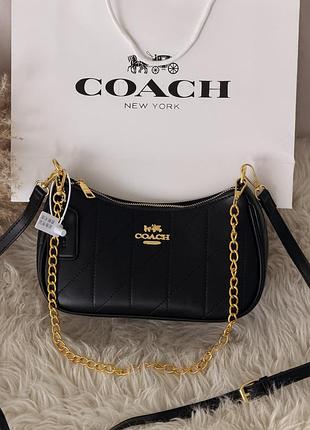 Сумка coach teri shoulder bag with quilting черный есть