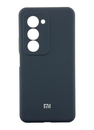 Чехол-накладка liquid silicone (aa) с защитой на камеру для xiaomi redmi 15 4g dark blue