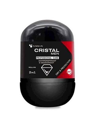 Дезодорант-антиперспирант 50мл шариковый 2в1 для мужчин тм cristal